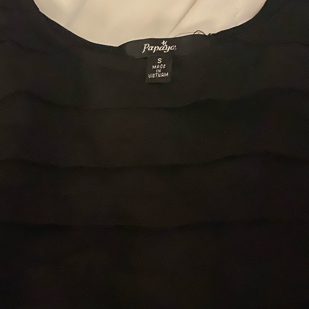 Black sheer top with ruffles